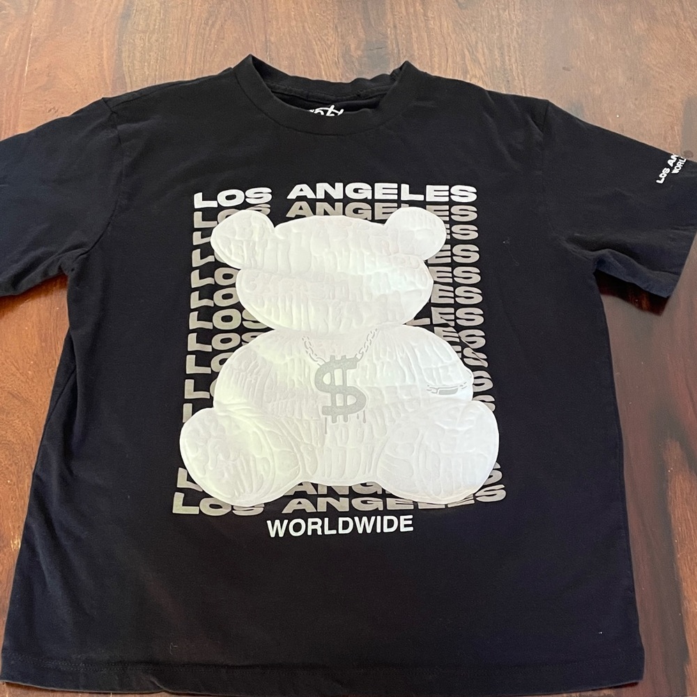 RARE Eighty Eight Black Tee with Raised White Money Bear Graphic